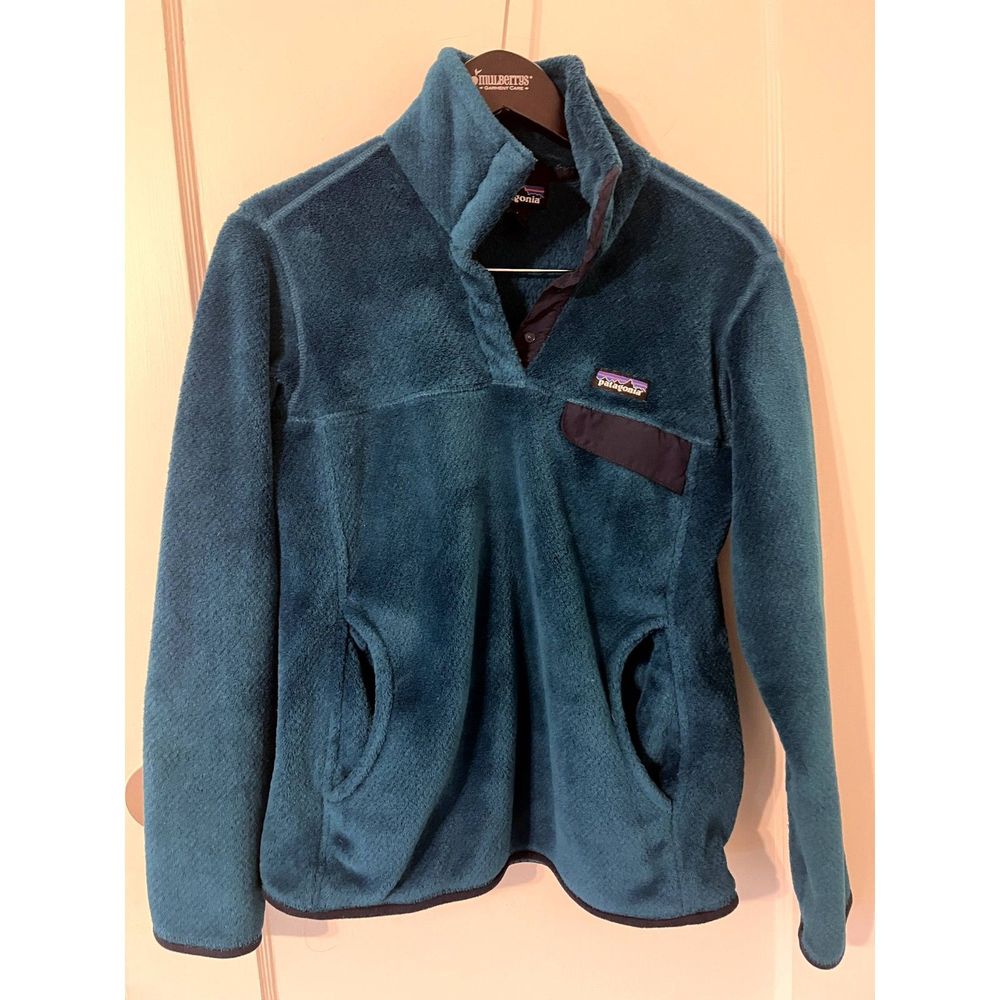 Patagonia Womens Blue Synchilla Snap T Pullover Size M